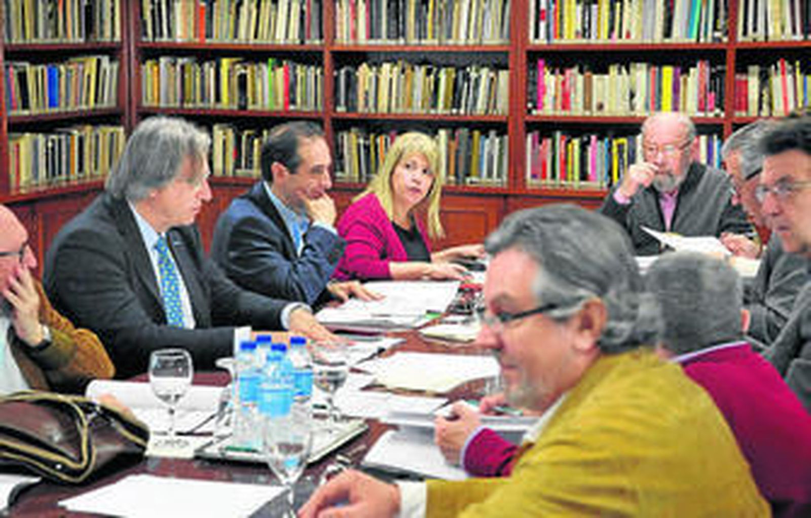 Un momento de la reunión acontecida ayer.