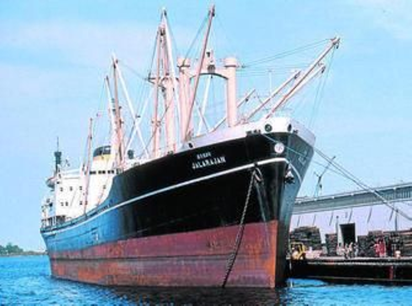 Símbolo de proa en un buque similar al llegado a Málaga en 1962.