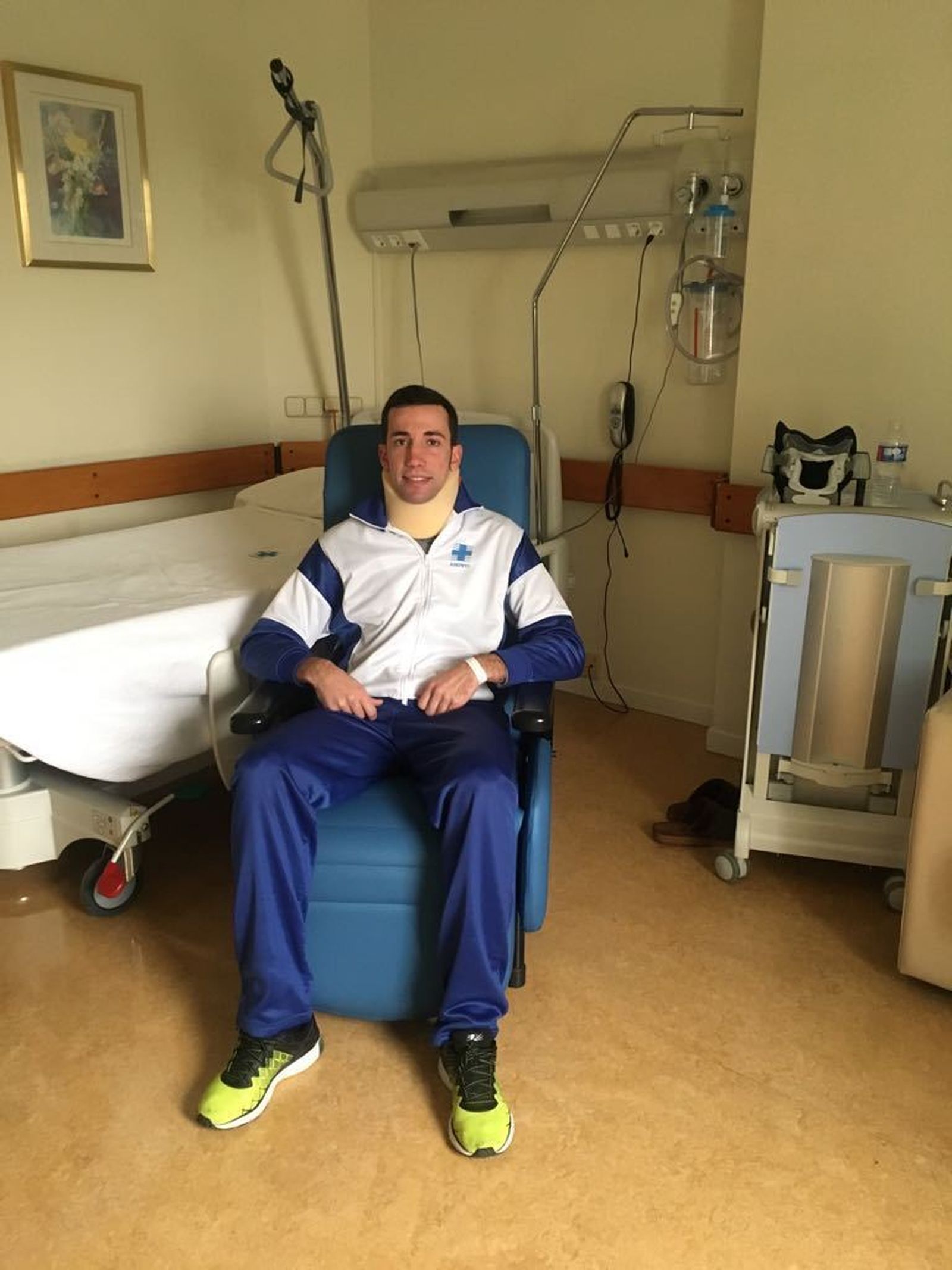 David de Miranda, ayer, en la habitación del Hospital Asepeyo de Coslada.