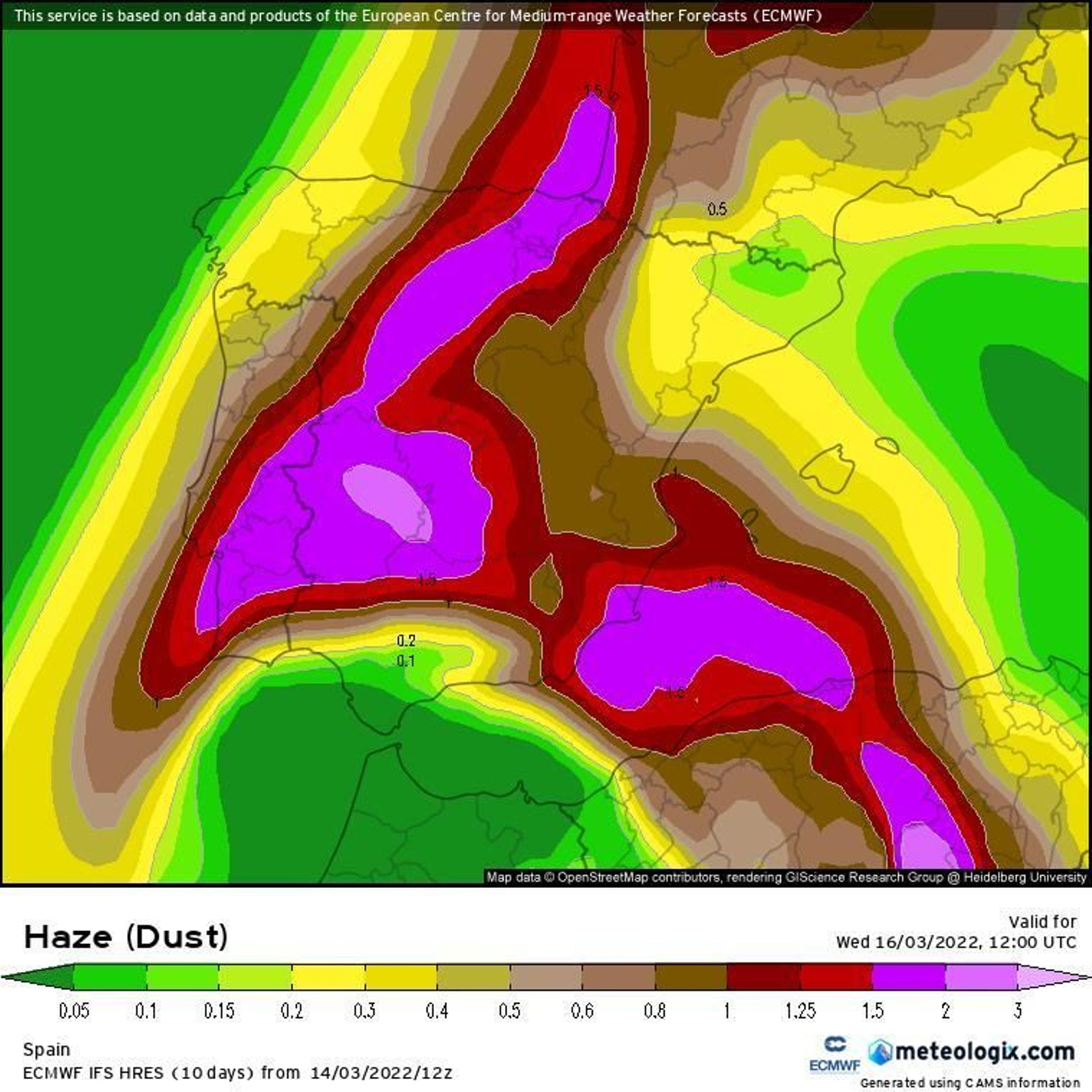 Día 16 de marzo a las 12:00 horas