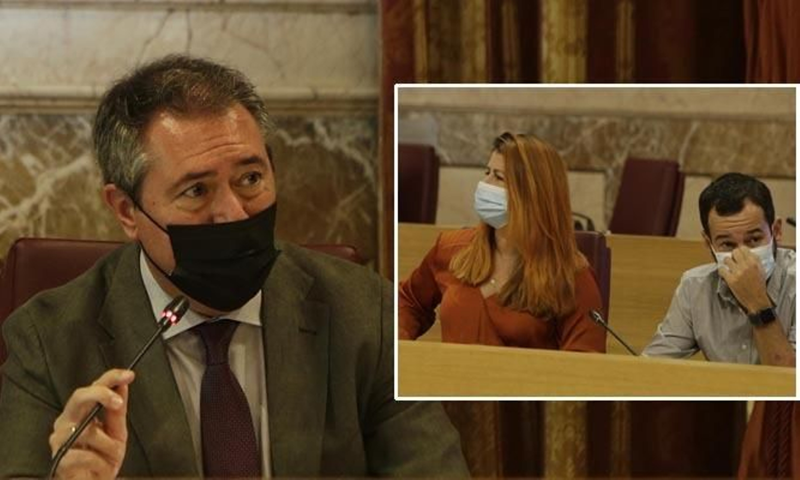 Espadas, Serrano y González Rojas en el Pleno de octubre.