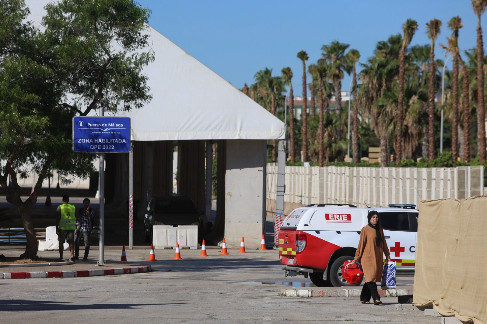 Zona habilitada en el Puerto de Málaga para la OPE 2022.