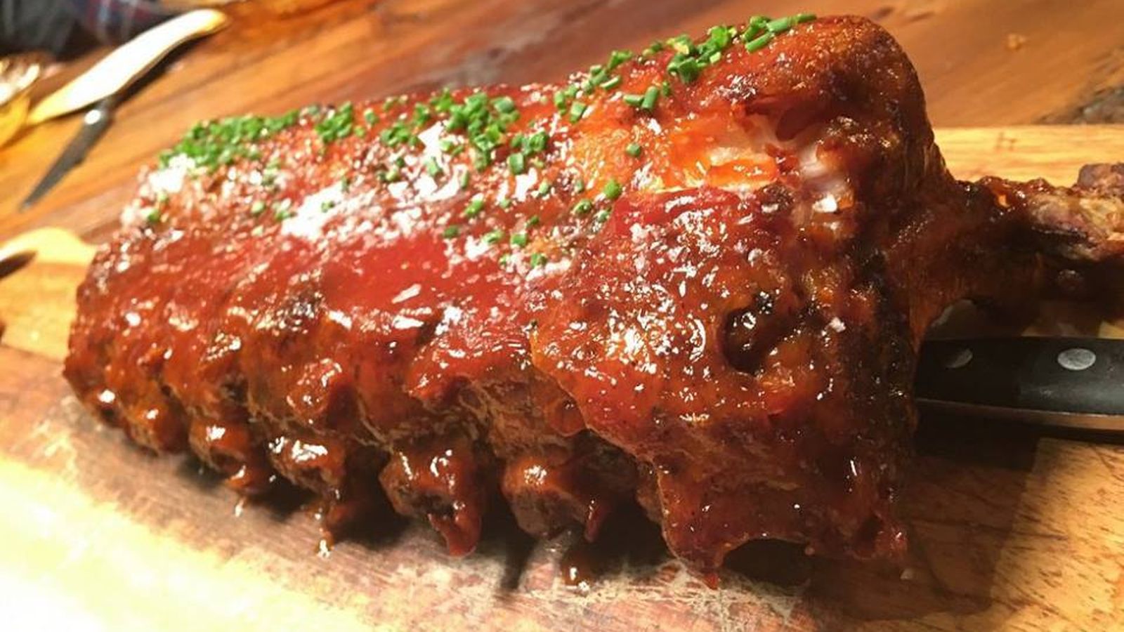 Costillas a la barbacoa.