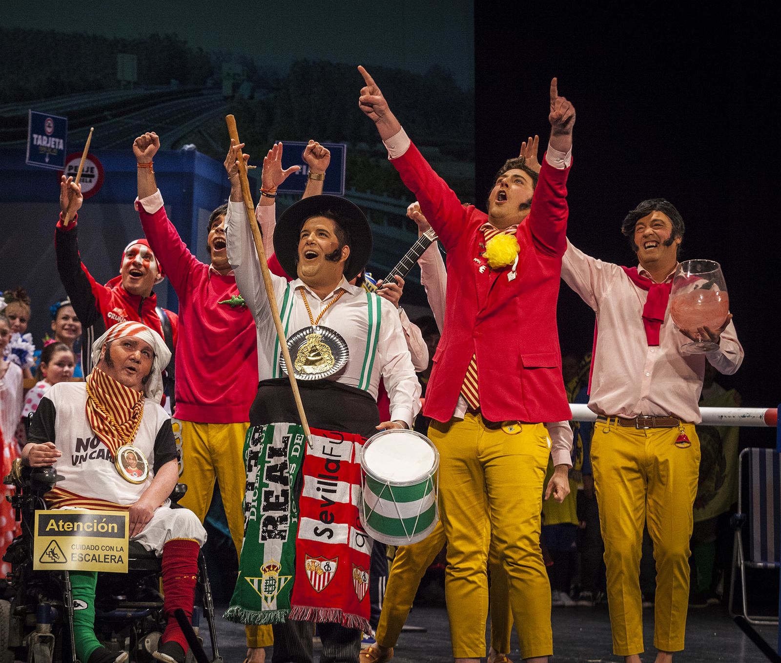 La chirigota 'Cai de miarma (7,20)'.