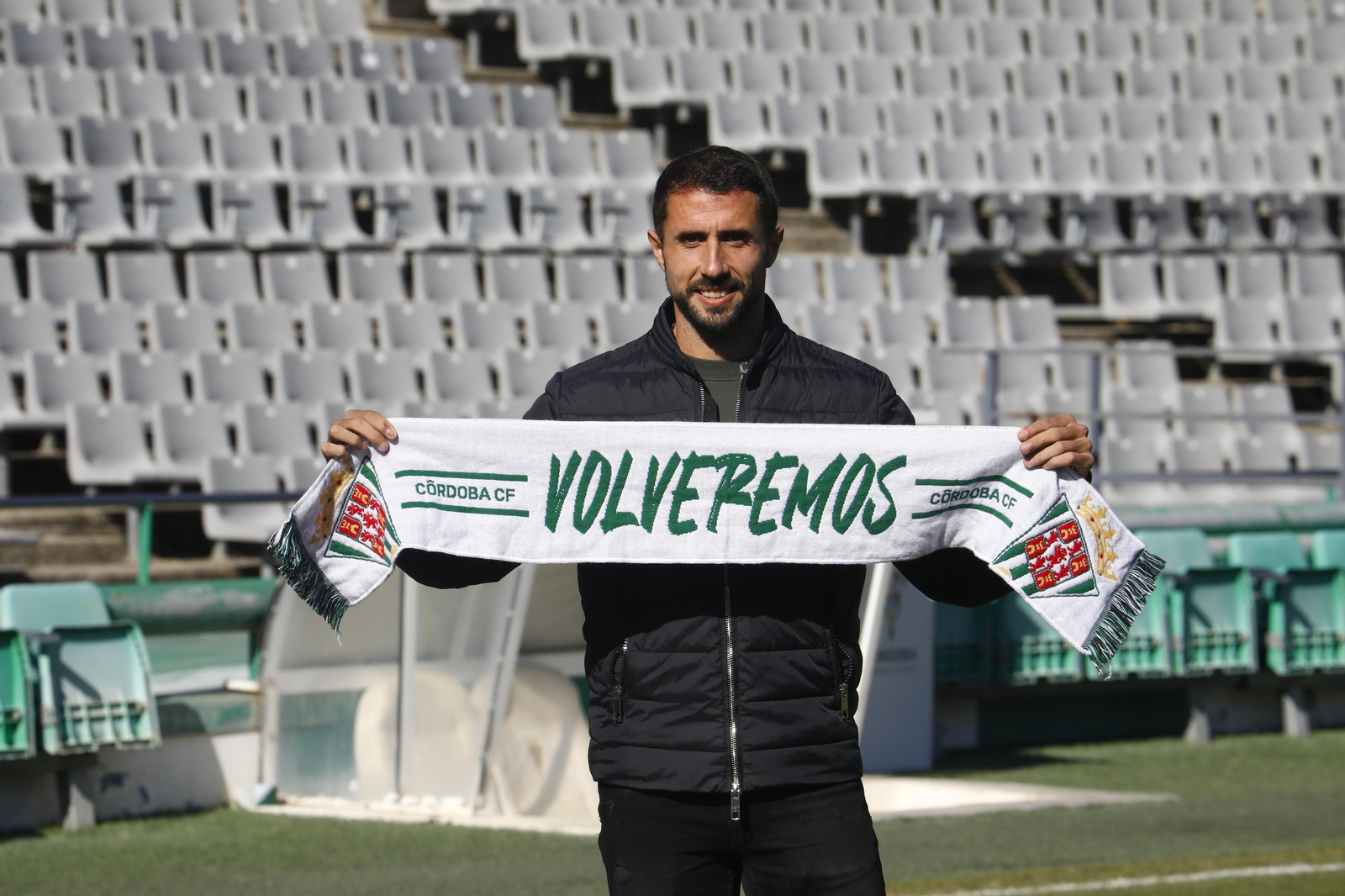 Canario, durante su presentación con el Córdoba CF.
