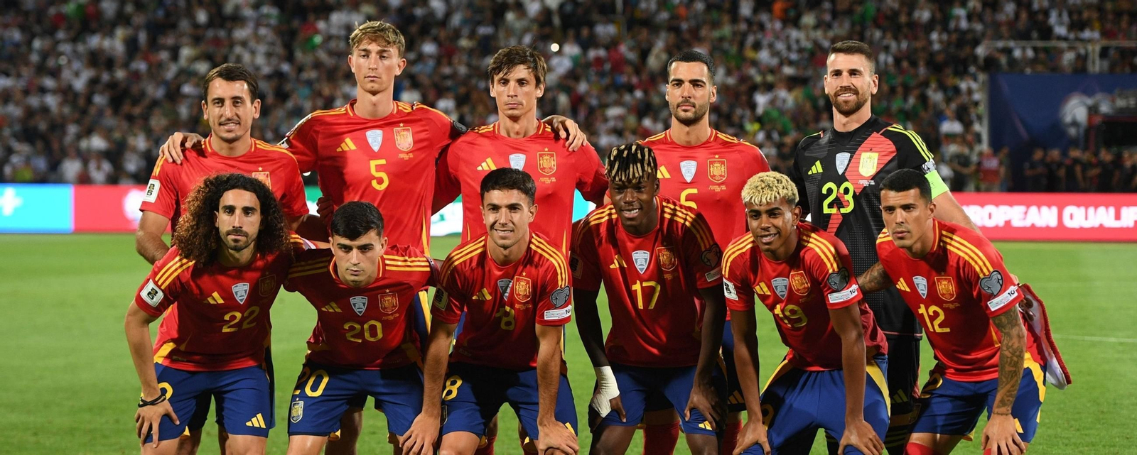La selección española que arrancó en Bulgaria el camino hacia el Mundial.