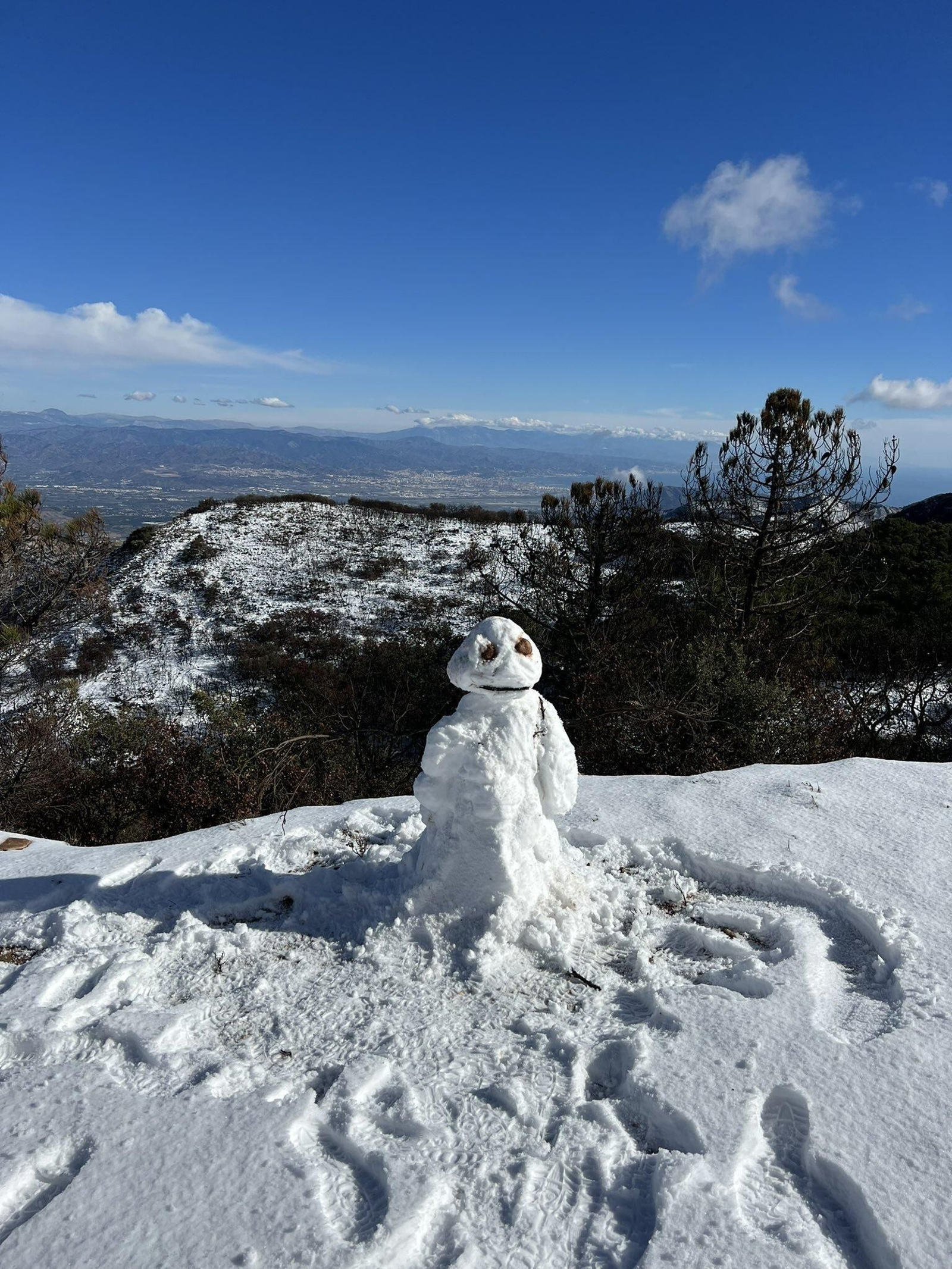 Nieve en la Sierra de Mijas este miércoles.