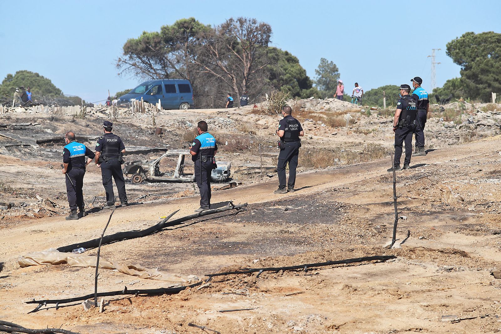 Así quedó el asentamiento de chabolas en Palos de la Frontera tras el incendio