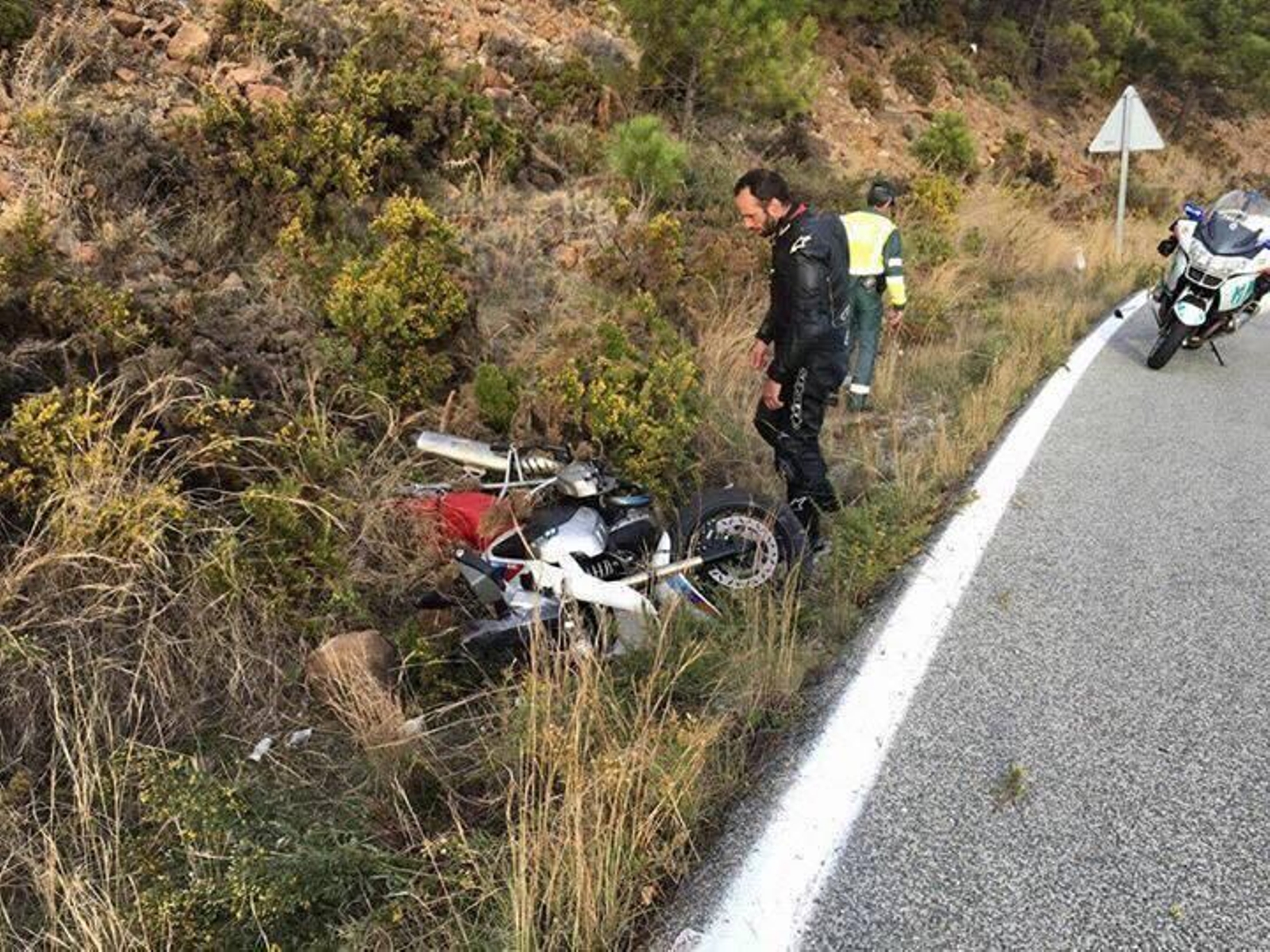 Una de las motos implicadas en el accidente.