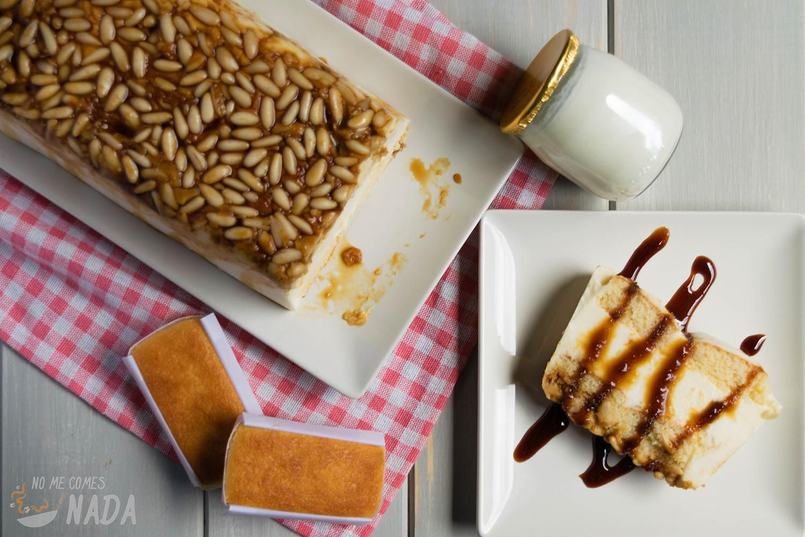 Receta de pastel de yogur y piñones