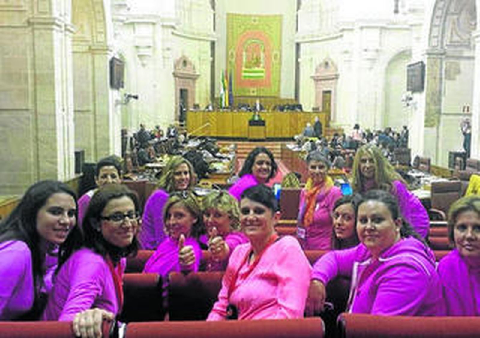 Mujeres mastectomizadas en el Parlamento andaluz el pasado mes de enero.