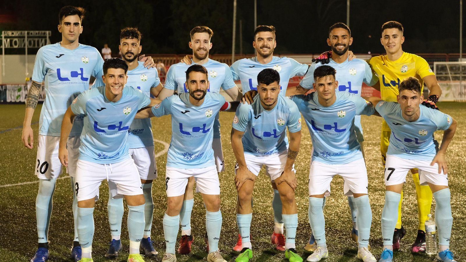Formación inicial del Ciudad de Lucena durante un partido de pretemporada.