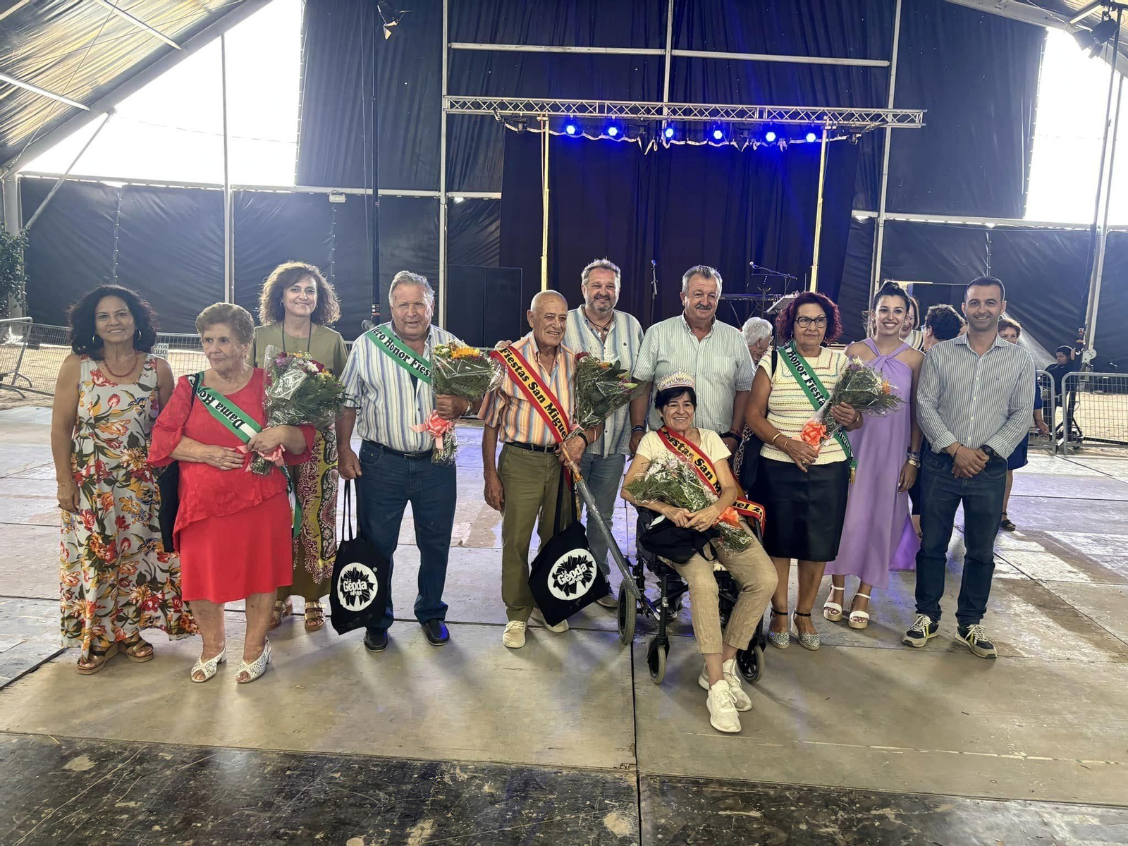 Los premiados durante la gala de mayores de Pulpí.