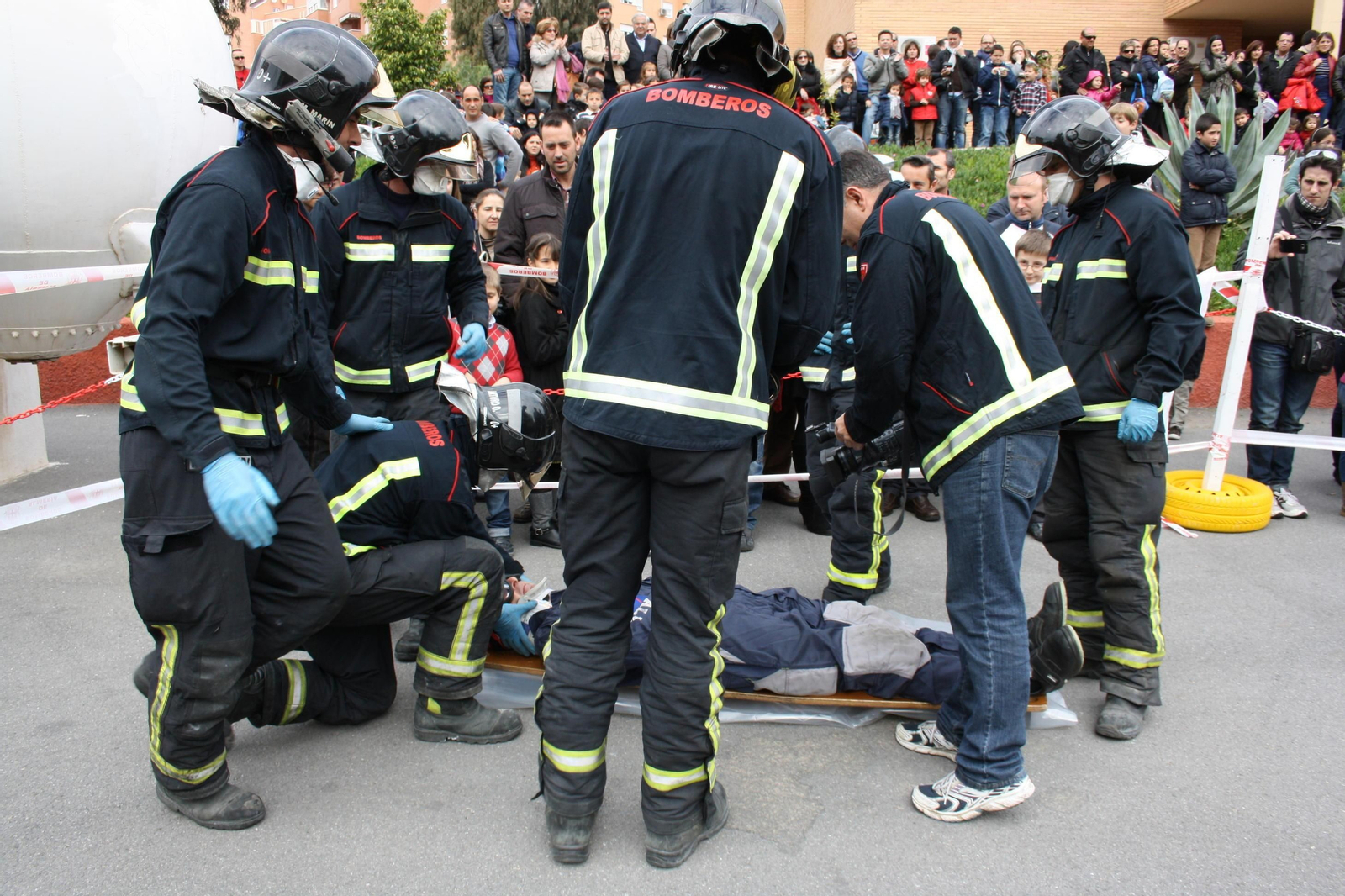 Bomberos de Almería en un simulacro