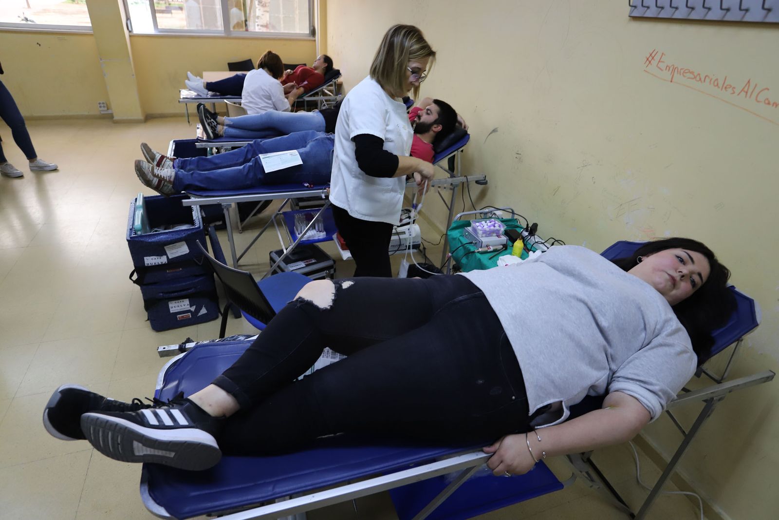 Una colecta anterior de sangre en la Universidad de Huelva.