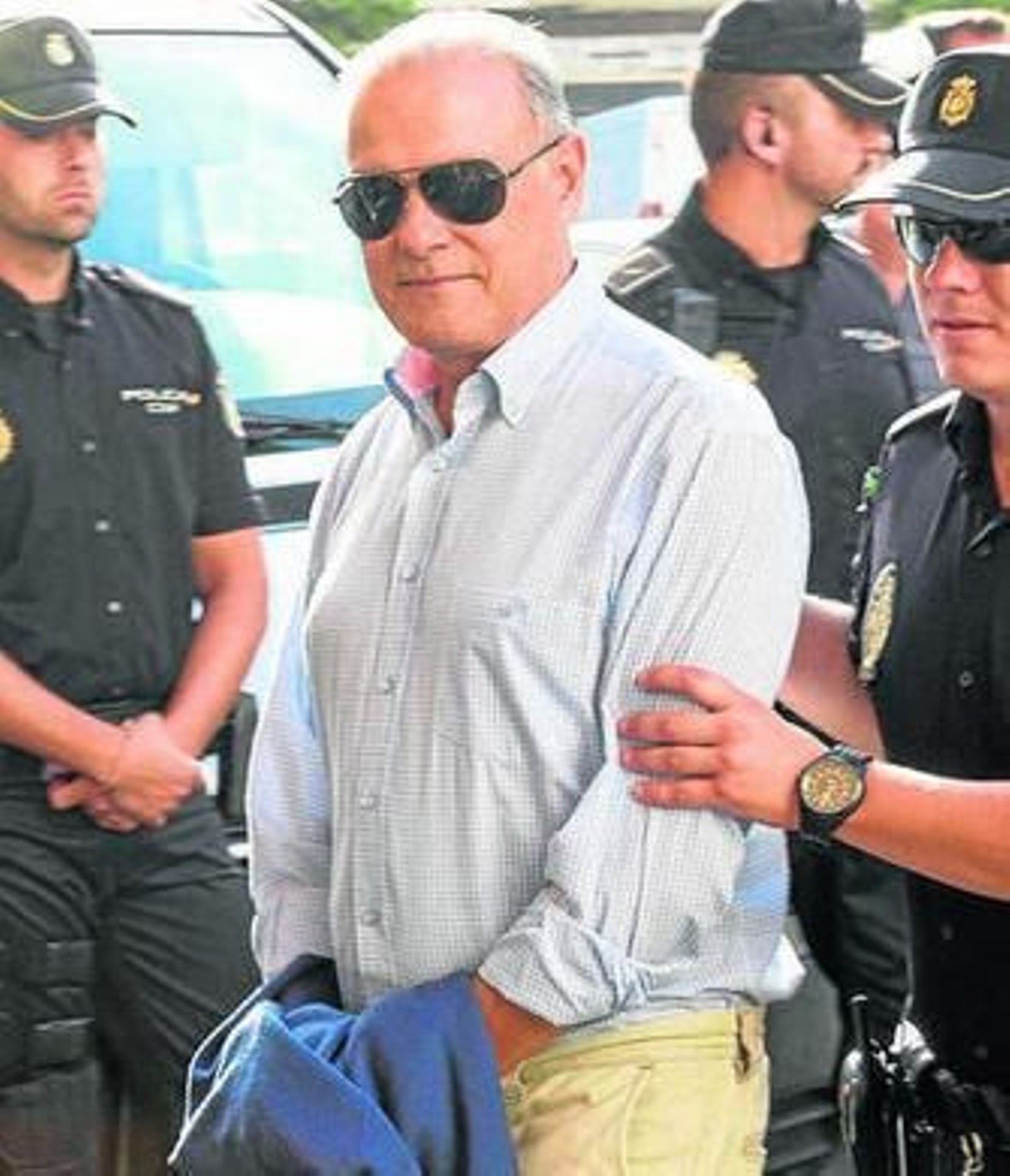 Ángel Ojeda, trasladado por la Policía a los juzgados el pasado agosto.