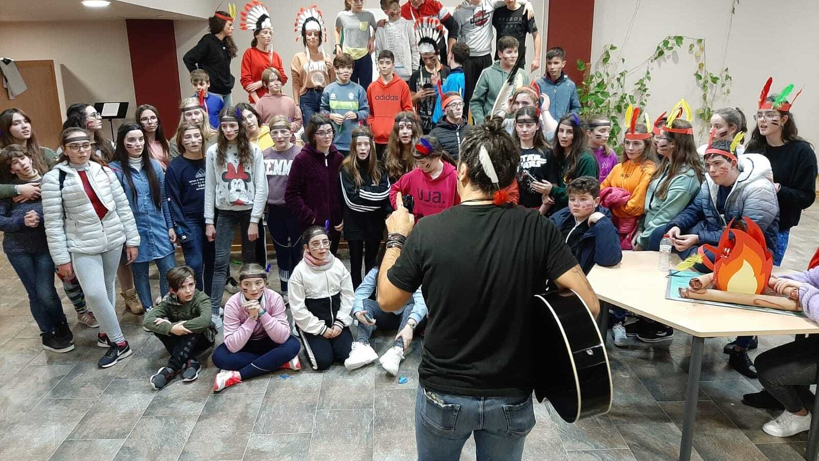 Algunos studiantes del IES Américo Castro durante el desarrollo del Plan IMPULSA antes de la pandemia