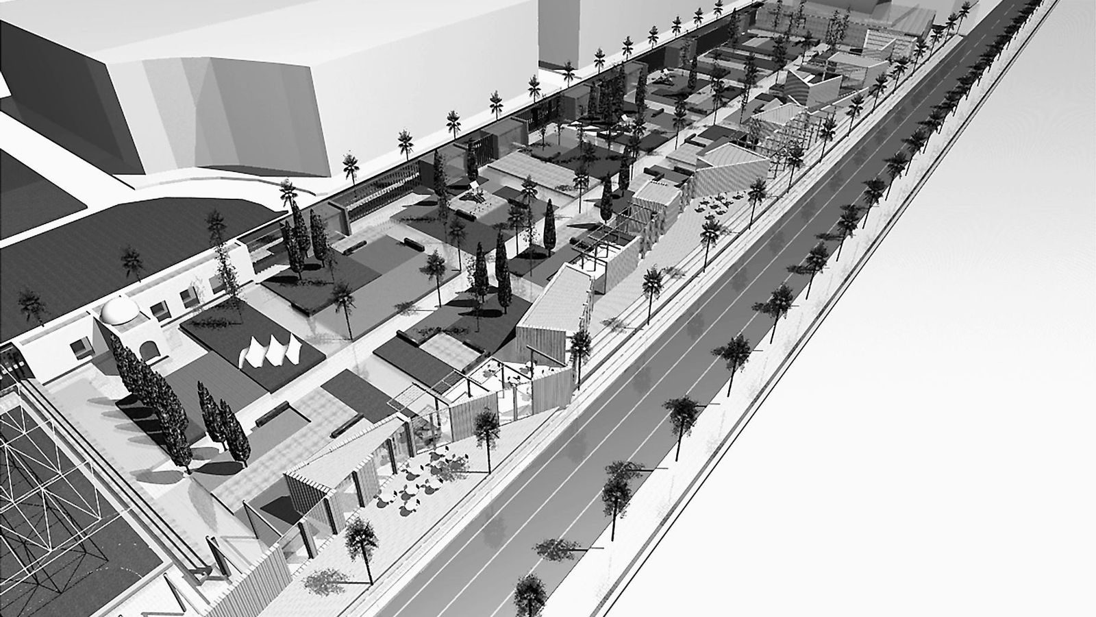 Diseño del parque en 2007, en la etapa de gobierno del PP. El actual amplía la zona arbolada.