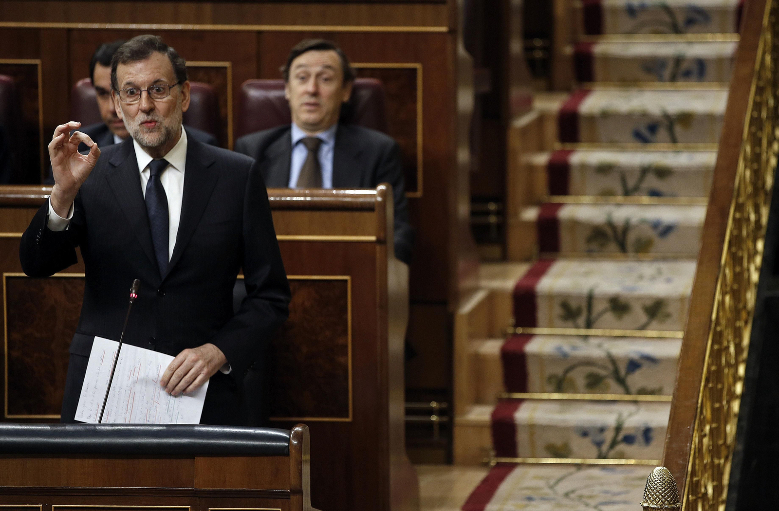 Rajoy durante una de sus intervenciones en el Congreso.