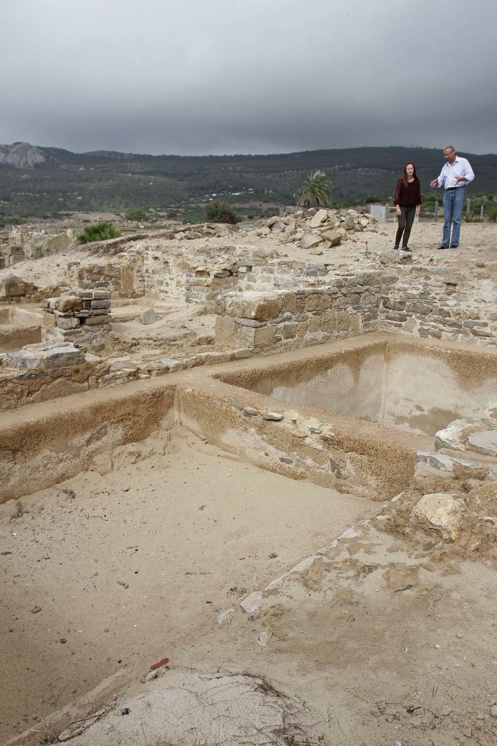 Restos de una factoría de salazón en el enclave arqueológico de Baelo Claudia.