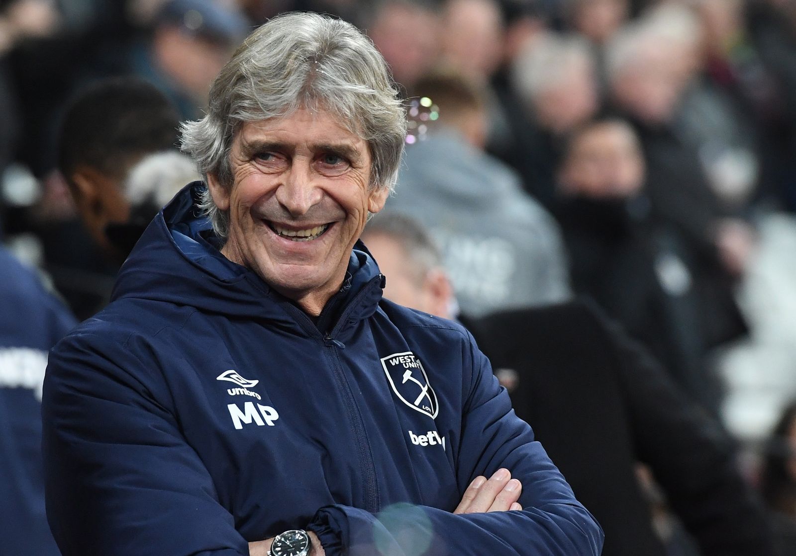 Manuel Pellegrini, en un partido con el West Ham.