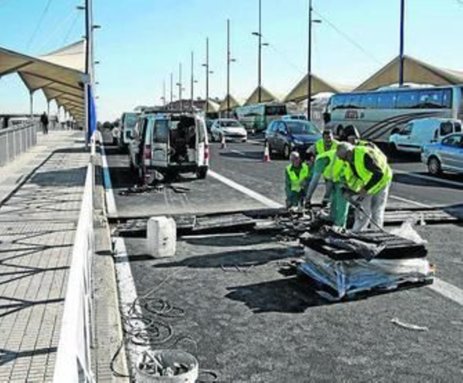 El puente, durante el periodo de obras.