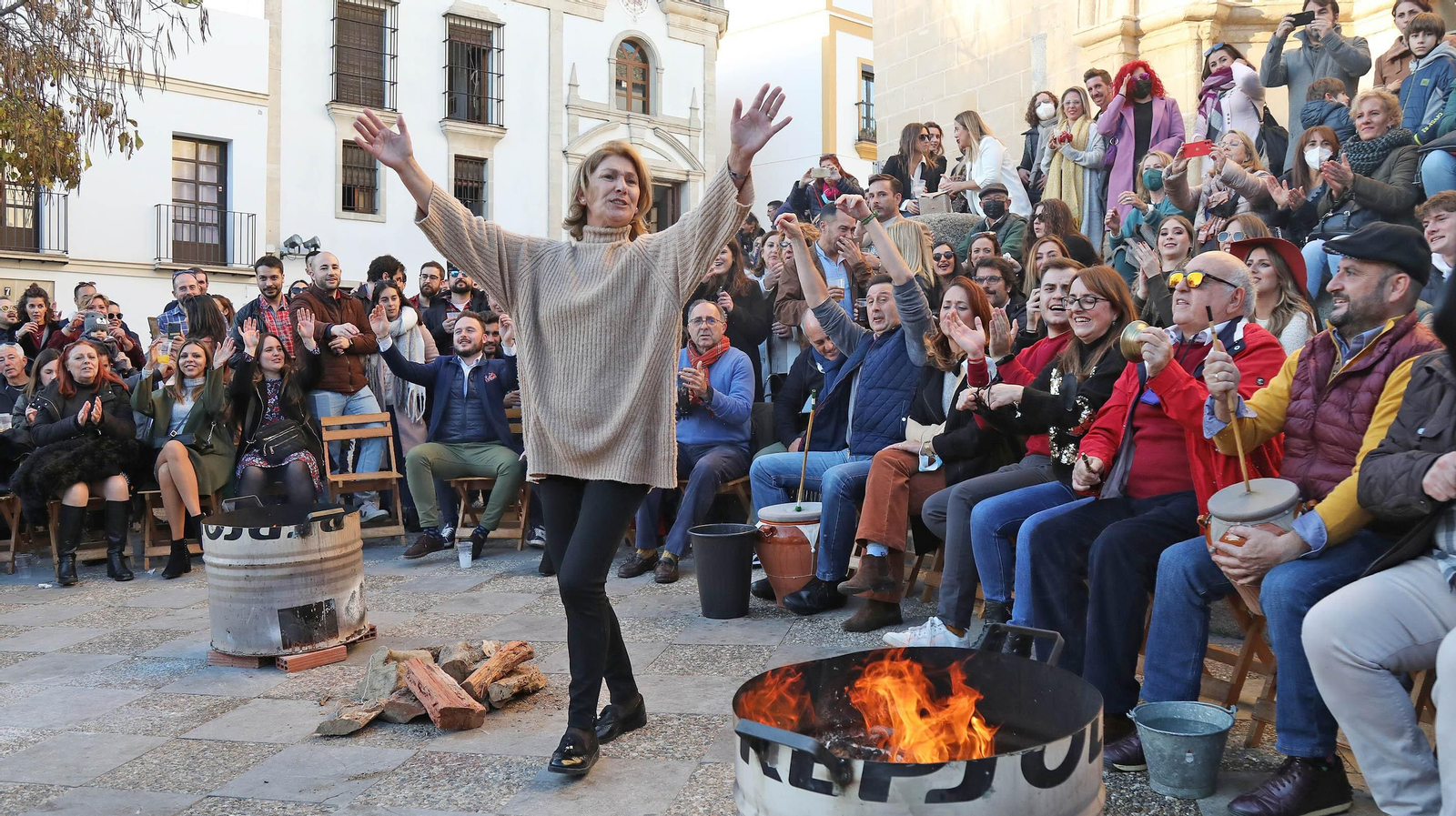 Una zambomba en la plaza de San Lucas de Jerez