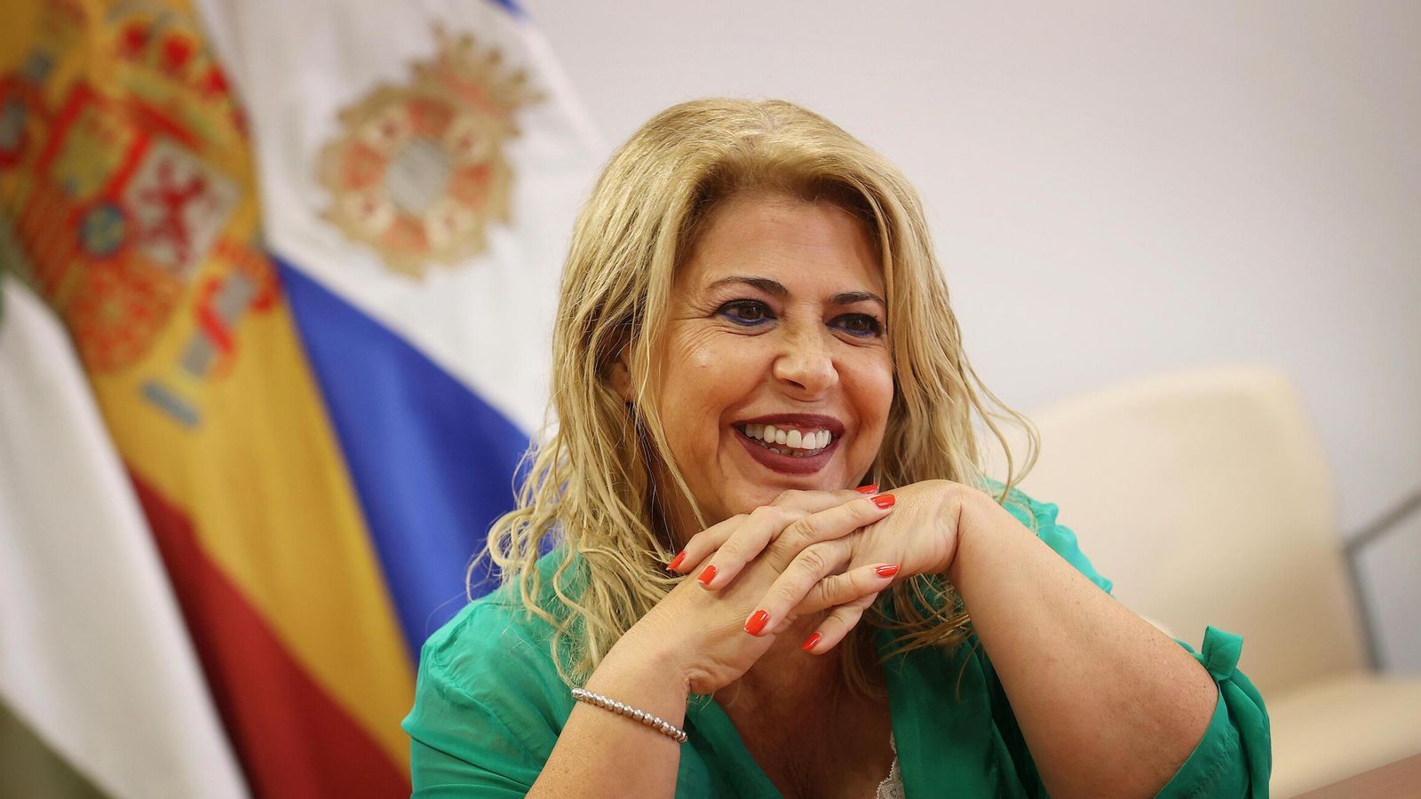 La alcaldesa, durante la entrevista.