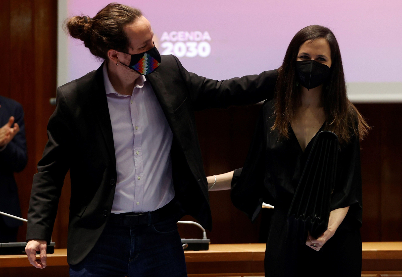 Pablo Iglesias e  Ione Belarra.