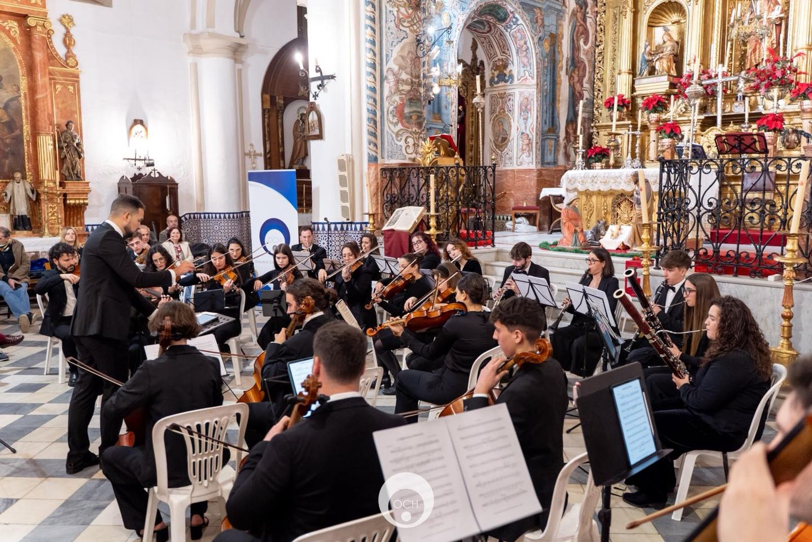 La Orquesta Clásica de Huelva en un concierto.