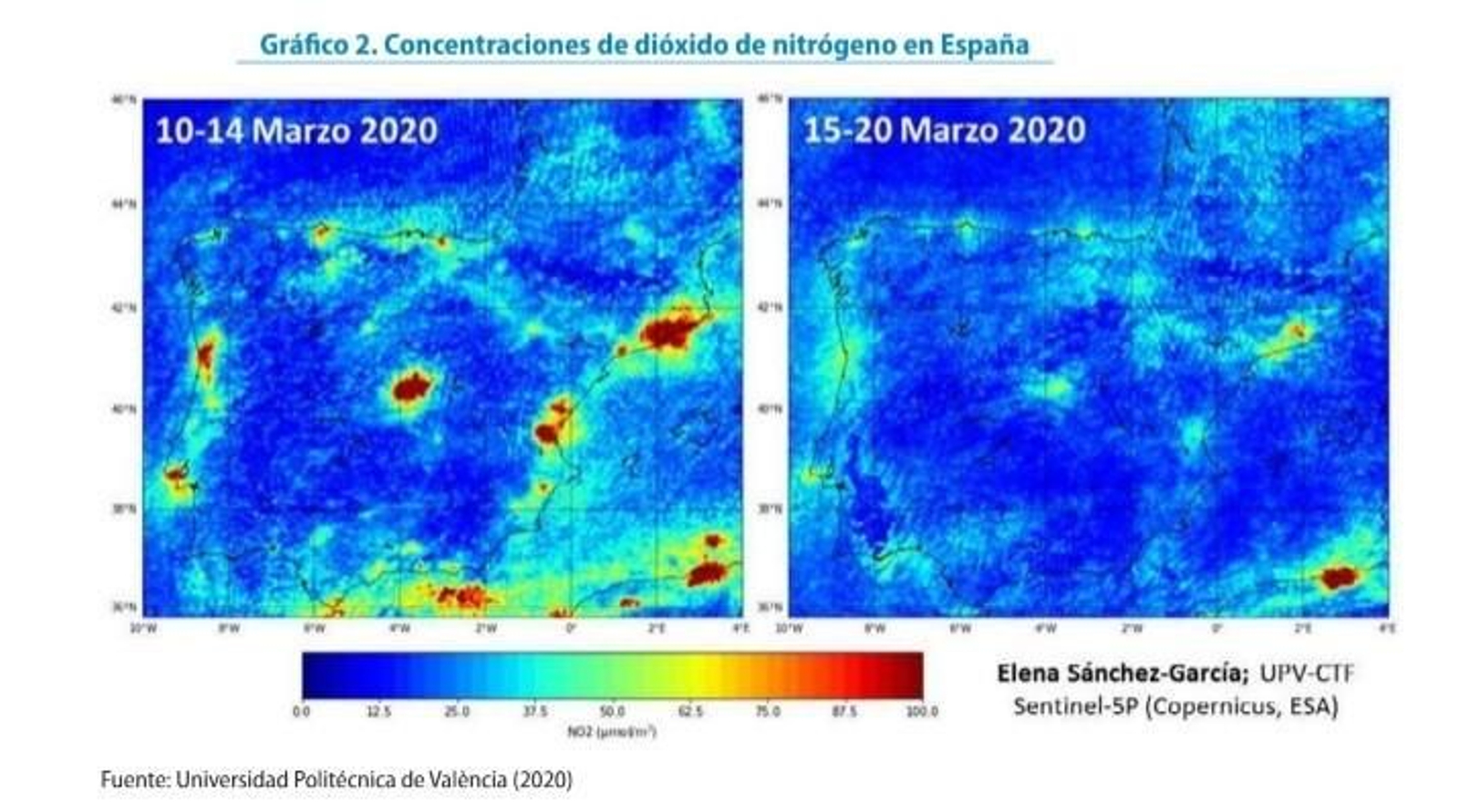 Así  se ve la reducción de la contaminación en Granada por el confinamiento
