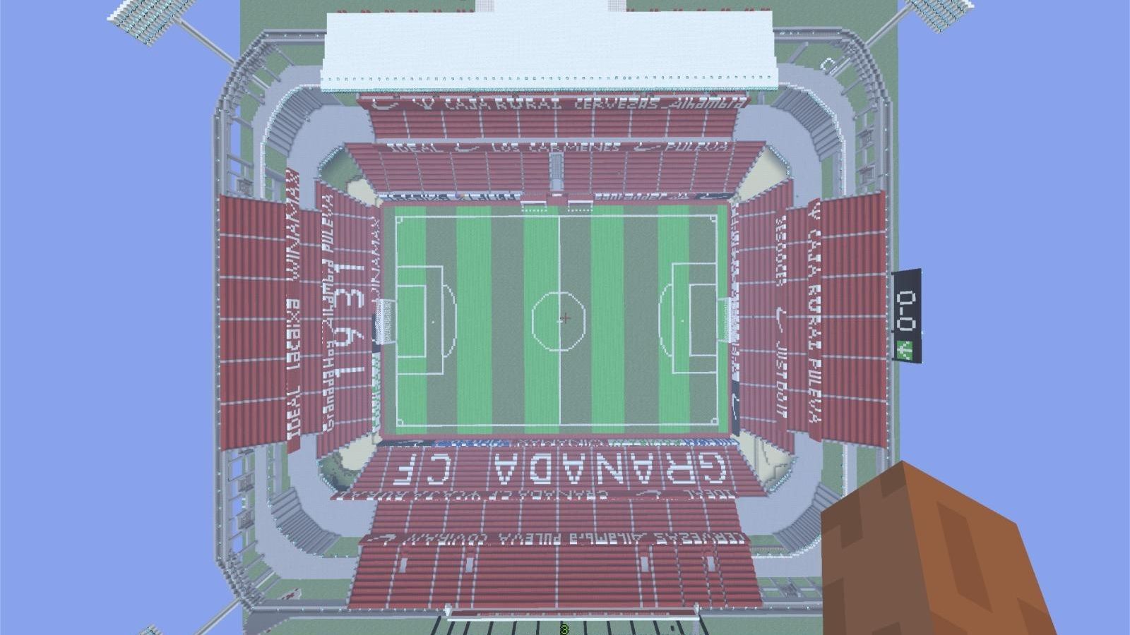 Vista cenital del estadio del barrio del Zaidín