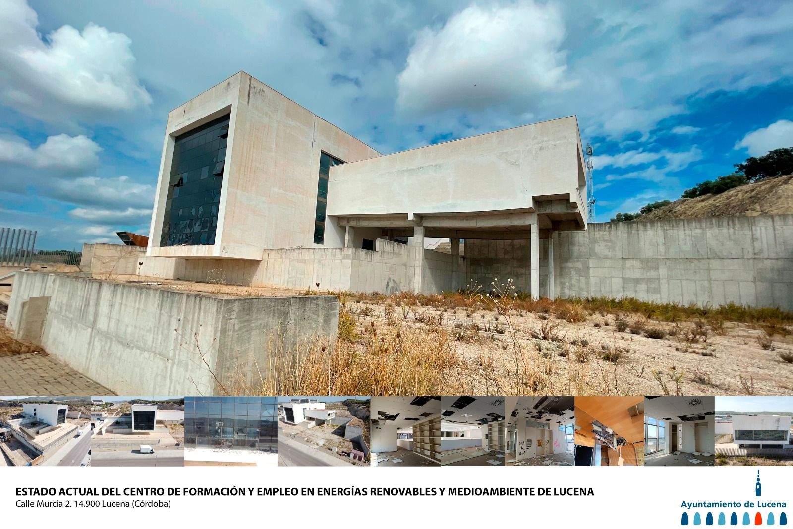 Estado actual del edificio de Energías Renovables de Lucena
