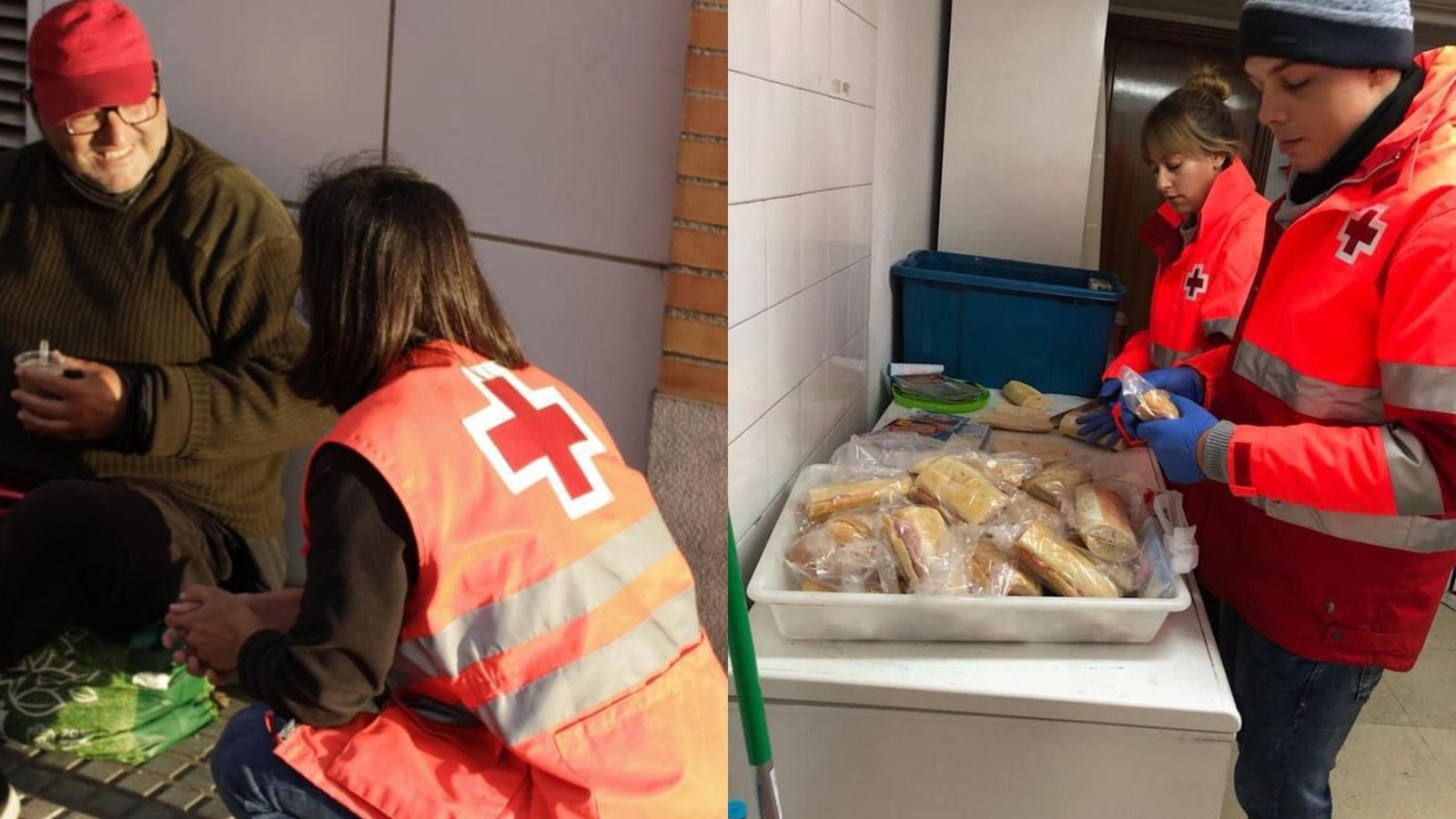 Voluntarios de Cruz Roja refuerzan su ayuda en las noches de frío en la ciudad