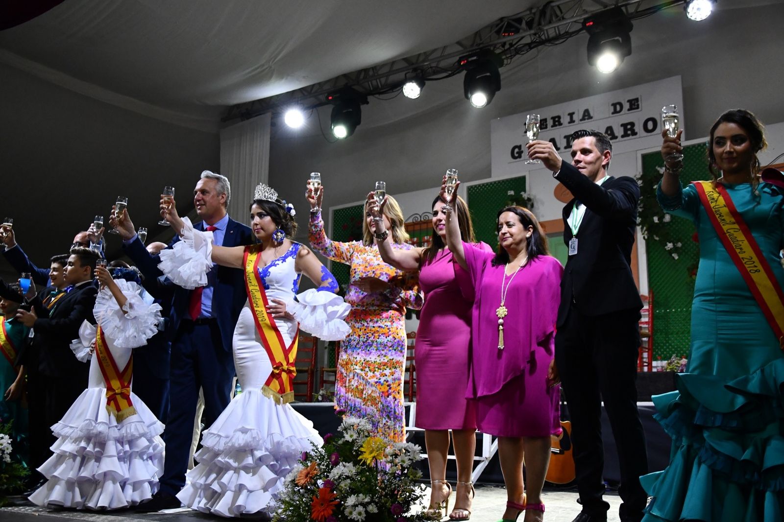Brindis de la coronación de la última Feria de Guadiaro, en 2019