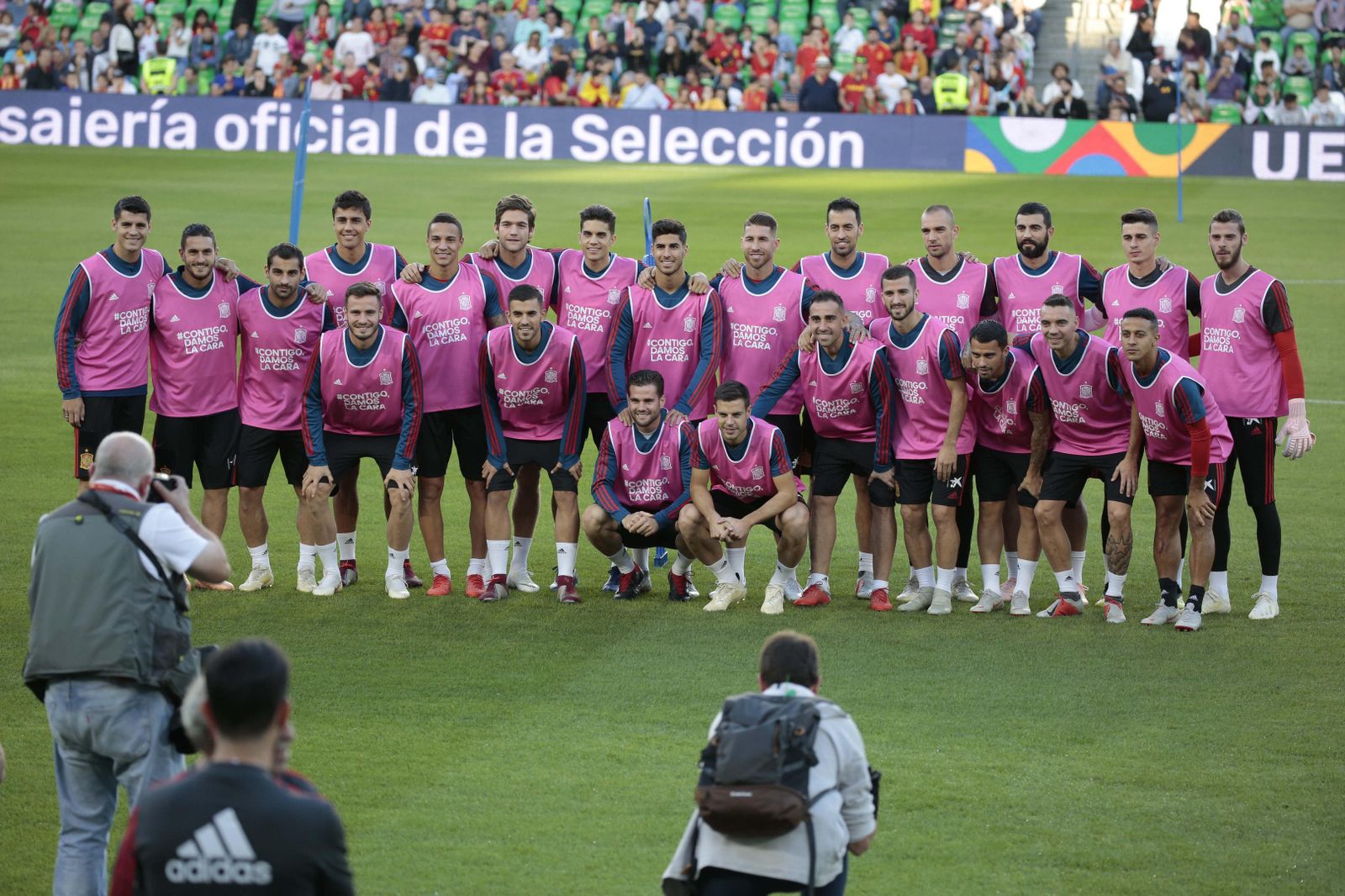 Las imágenes del entrenamiento de España en el Benito Villamarín