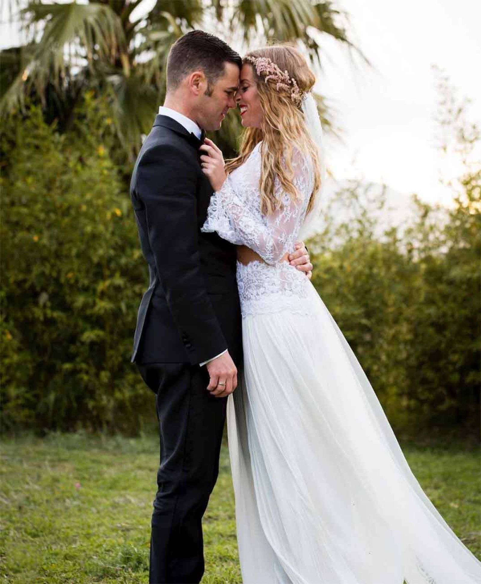 Fonsi y Marta, en su boda en abril de 2017.