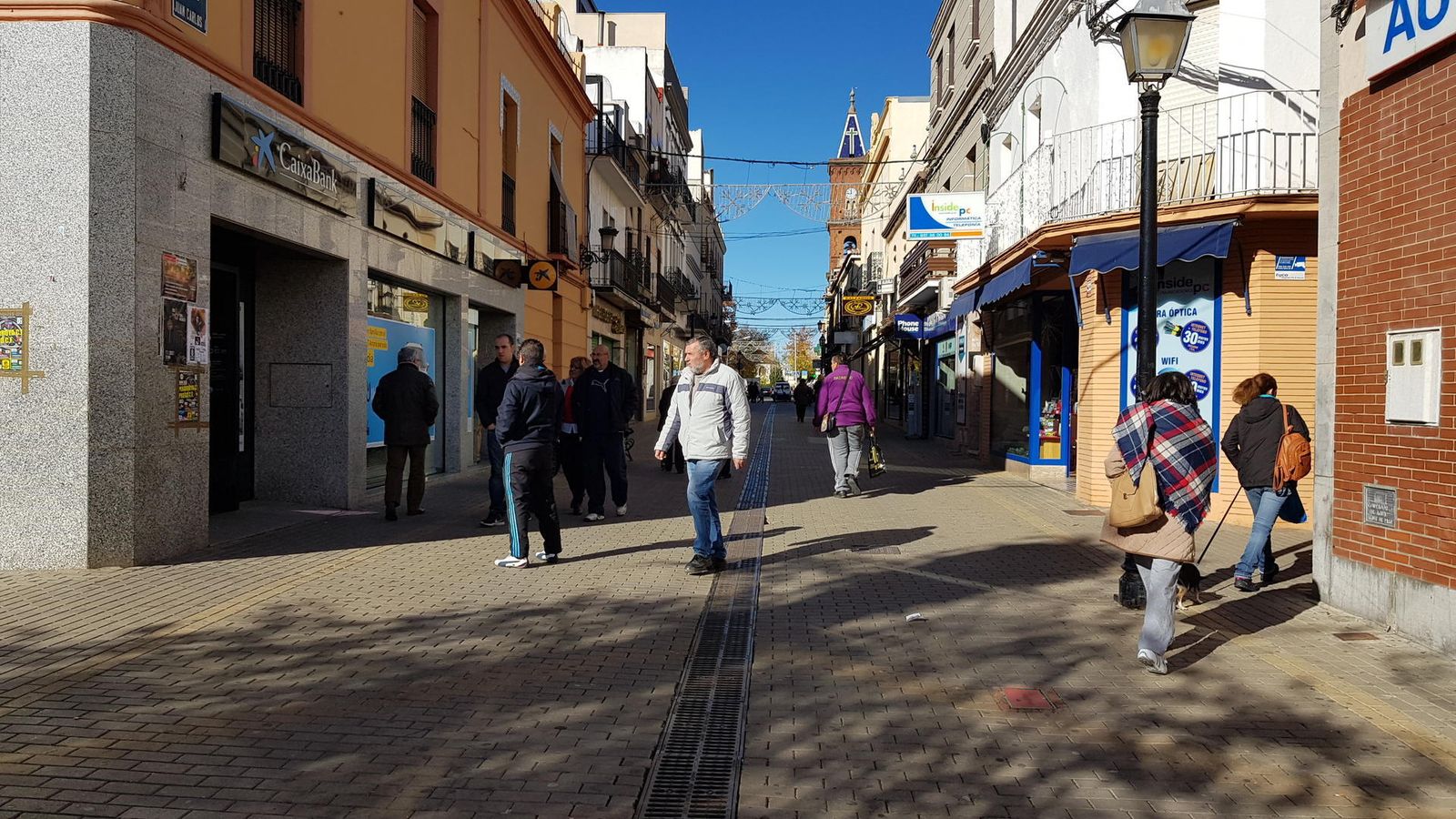 Actividad antes del confinamiento en el centro de Peñarroya-Pueblonuevo.