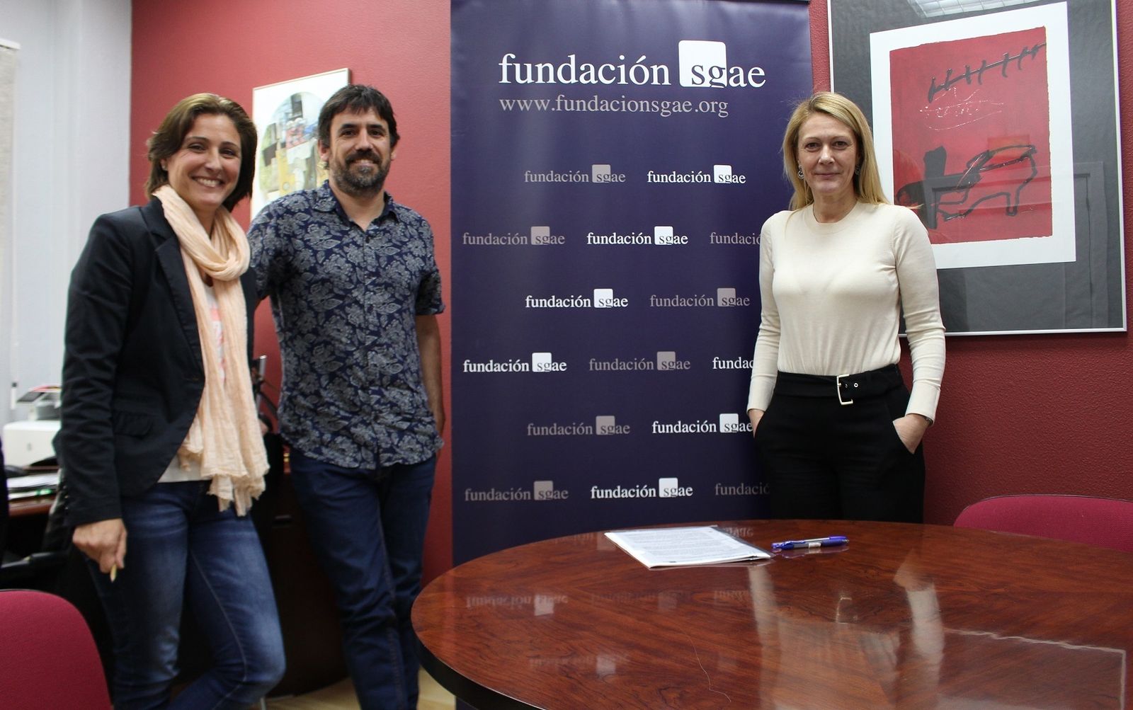 Celia Crespo (F. SGAE), Gonzalo Andino (Circada), y Verónica Repiso (SGAE).