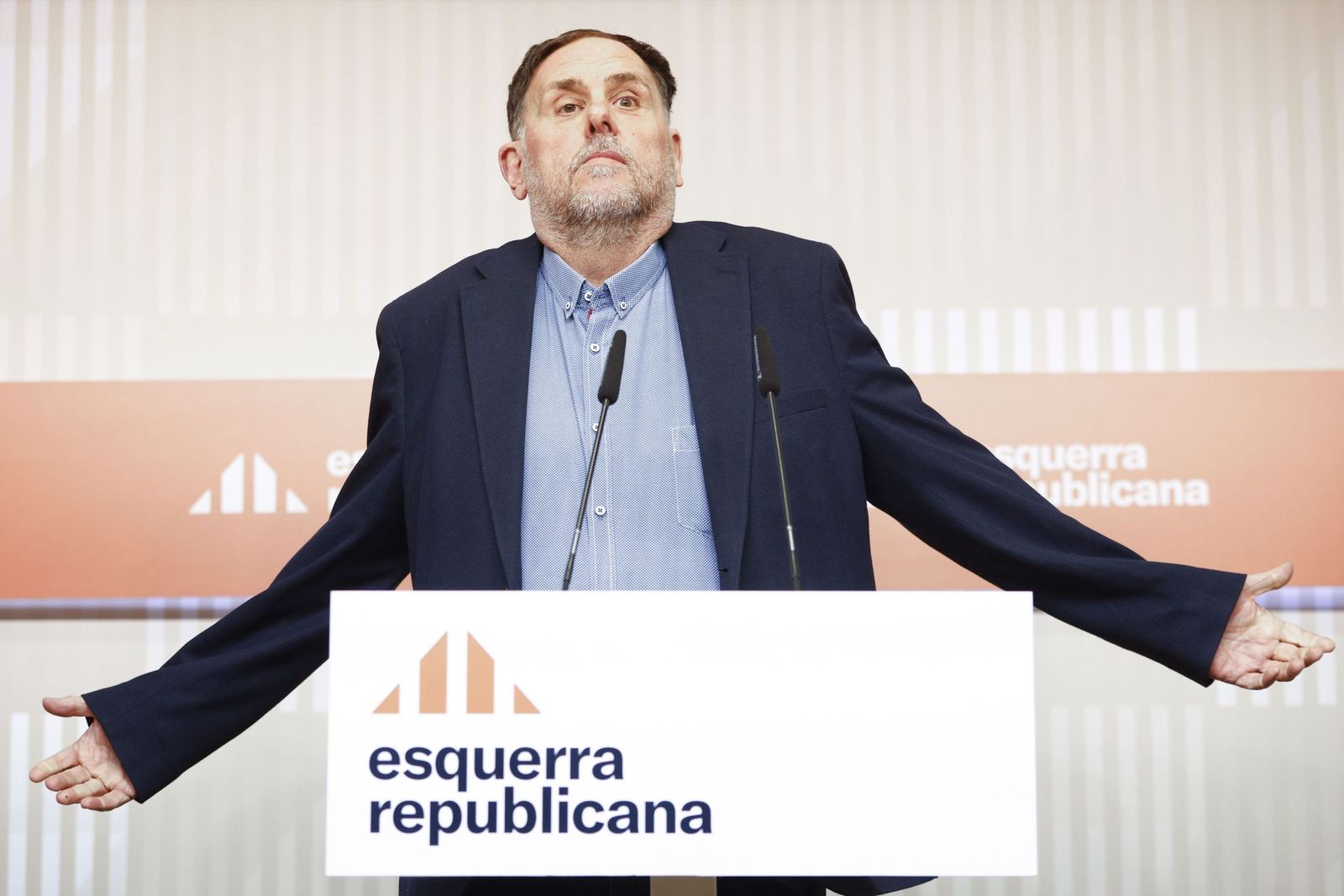 El líder de ERC, Oriol Junqueras, este lunes.