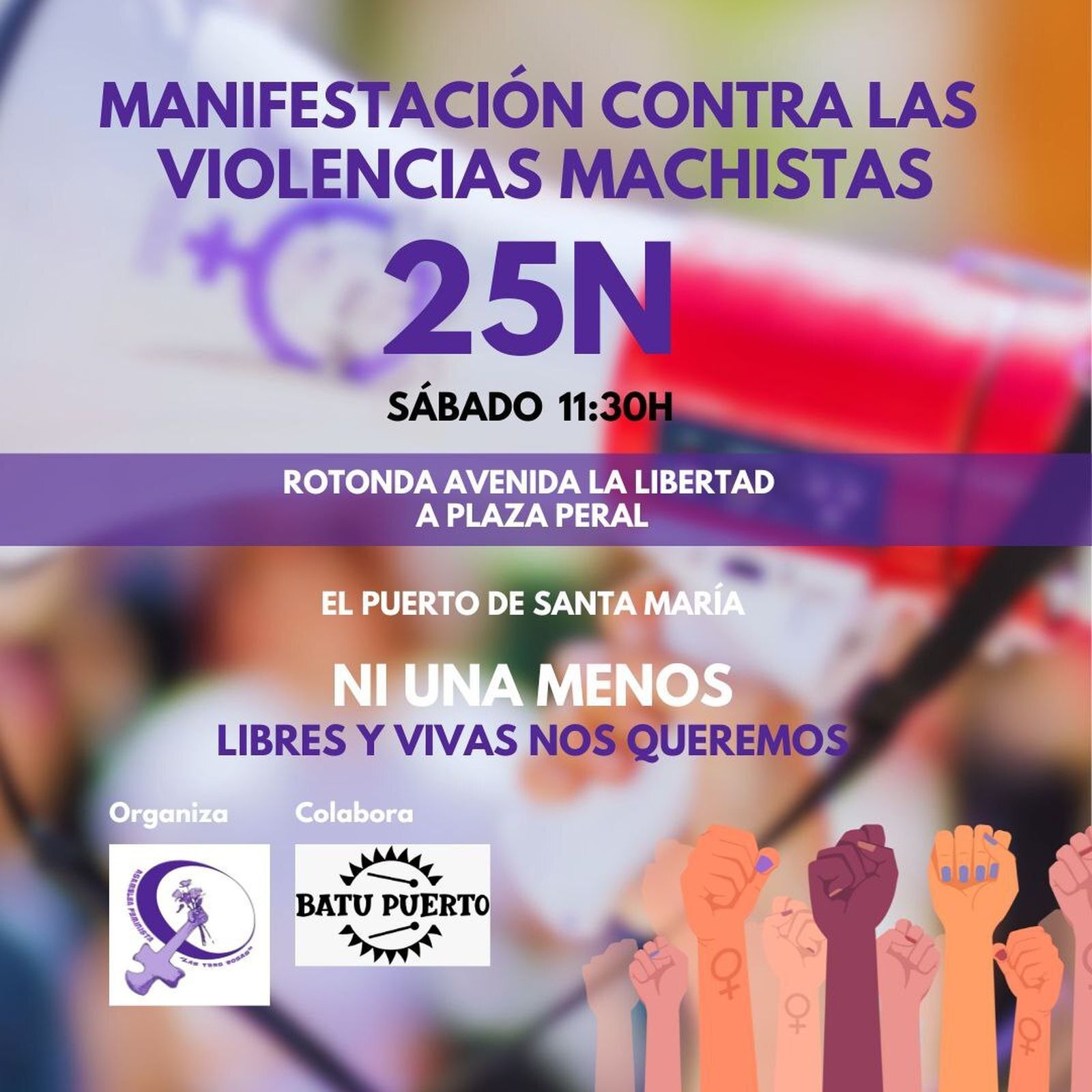 La manifestación se convoca contra las violencias machistas ese sábado.