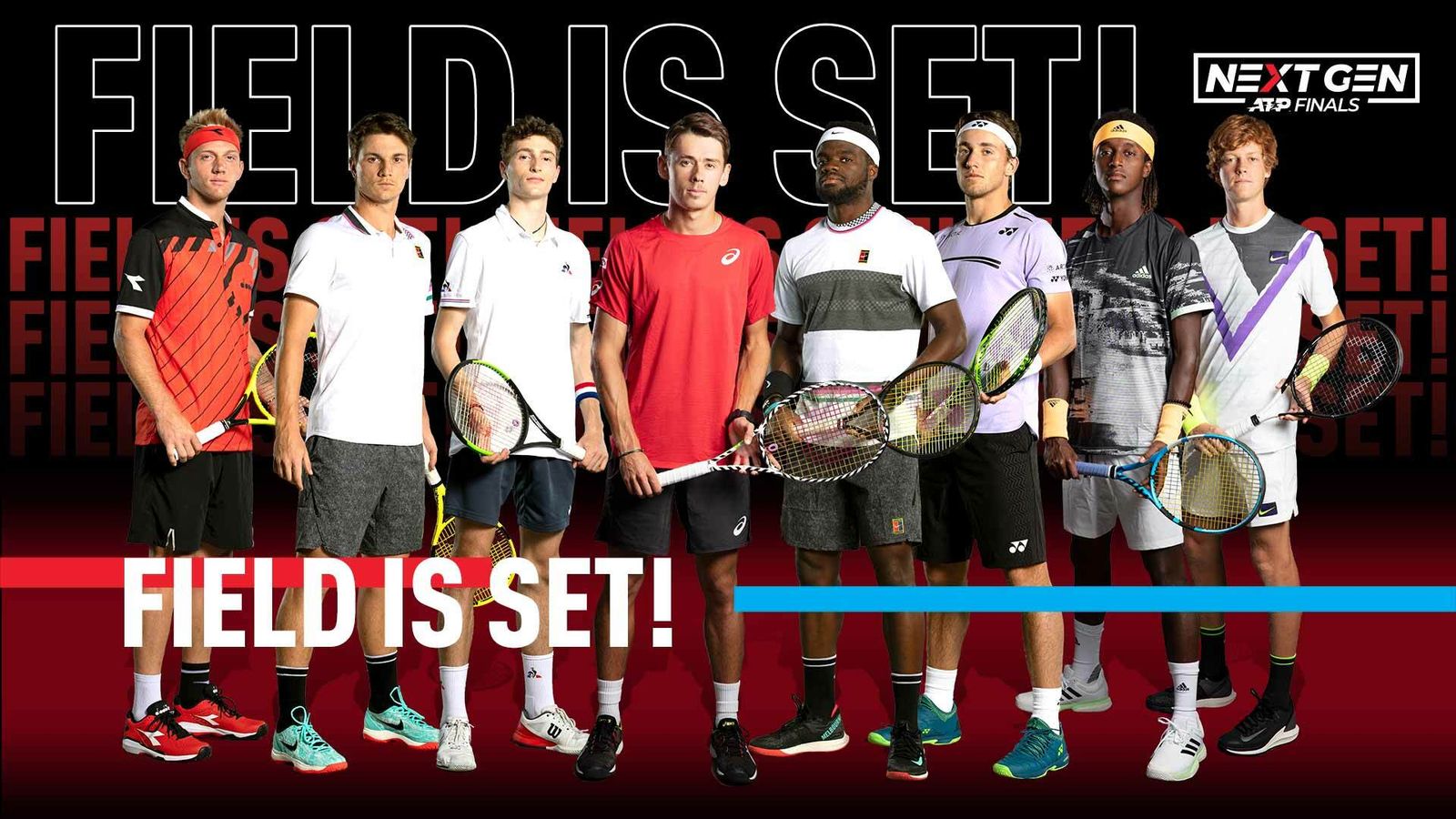 Los ocho tenistas clasificados para las Next Gen Finals.