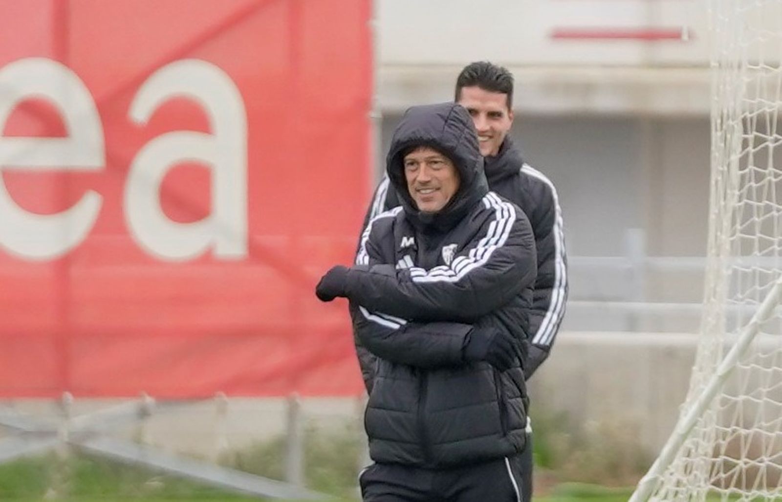 Almeyda sonríe en uno de sus últimos entrenamientos.