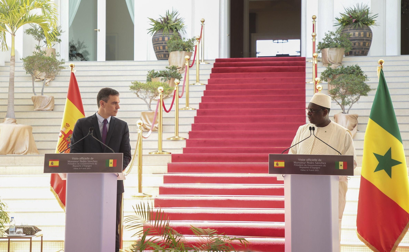 Pedro Sánchez, con el presidente de Senegal en 2021