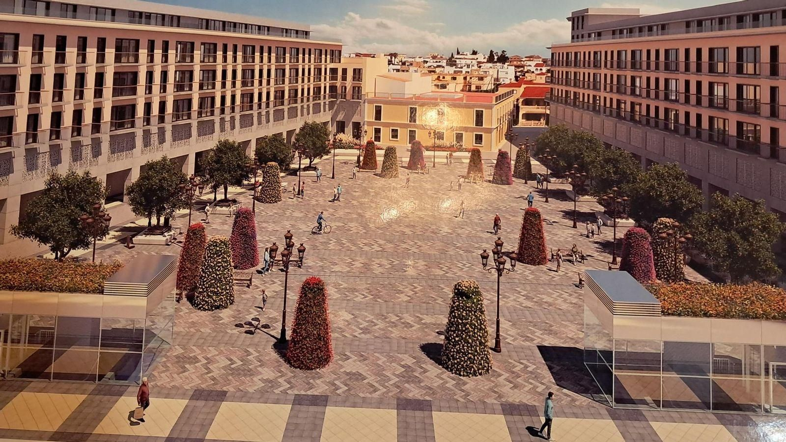 Recreación de la Plaza Mayor de Huelva