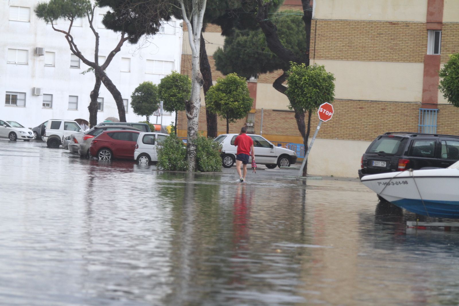 Imágenes de las consecuencias de las lluvias en Punta Umbría