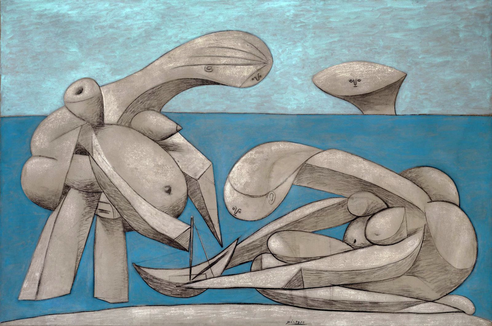 'En la playa' (1937), óleo sobre lienzo de Picasso perteneciente a la colección Peggy Guggenheim de Venecia.