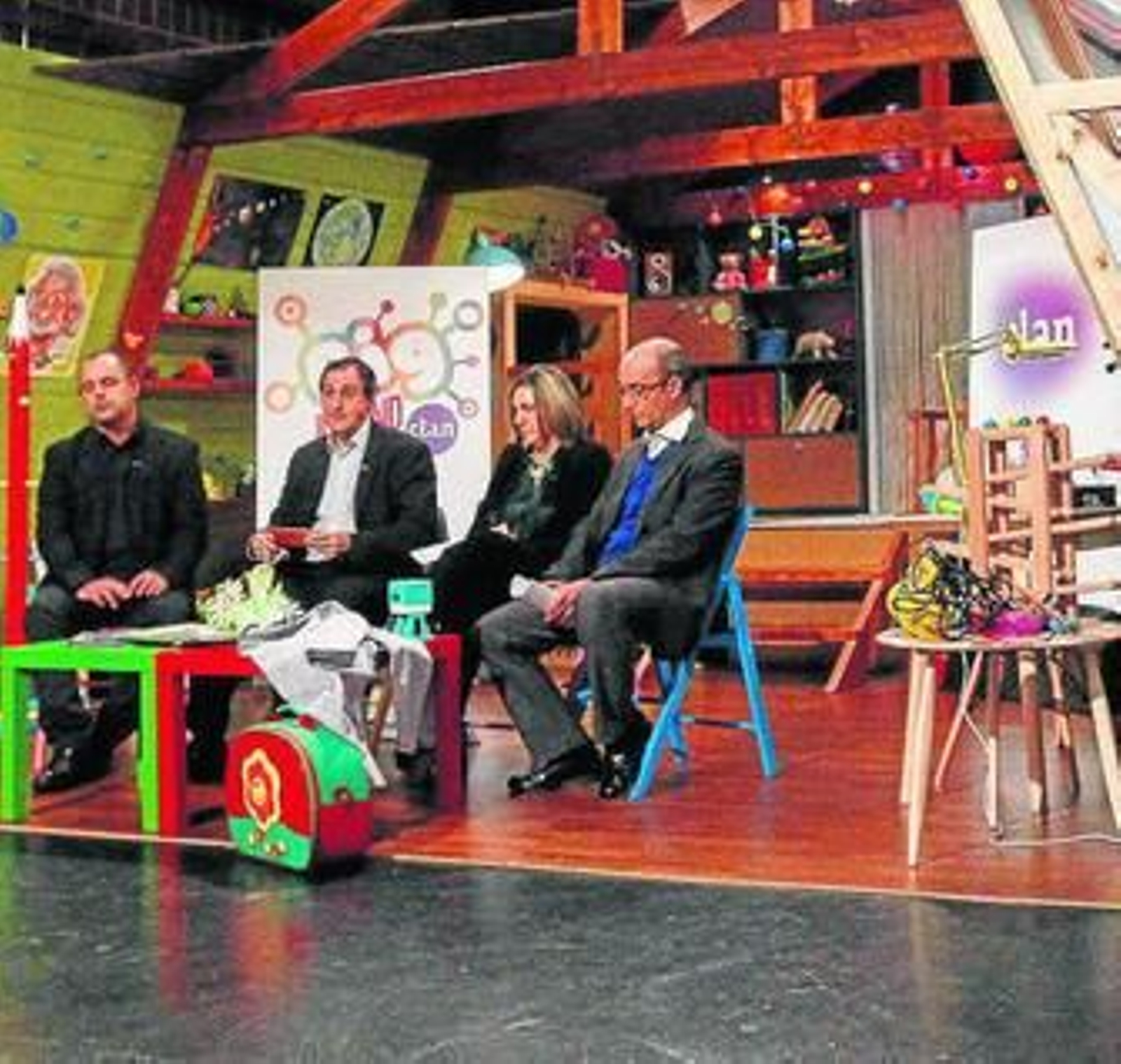 Los directivos de RTVE en la presentación de las novedades de Clan.