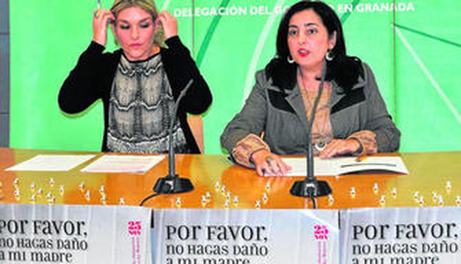 La coordinadora del IAM y la delegada de Igualdad, ayer, en la presentación de la campaña.