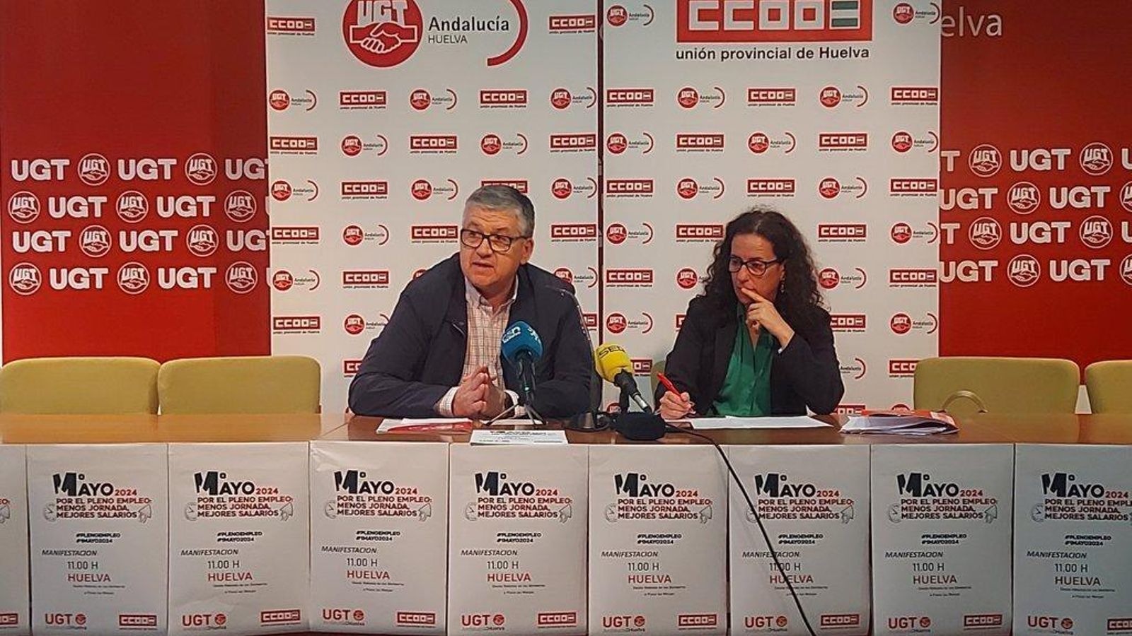Los secretarios generales de los sindicatos UGT y CCOO, Francisco Gutiérrez y Julia Perea. Los secretarios generales de los sindicatos UGT y CCOO, Francisco Gutiérrez y Julia Perea.